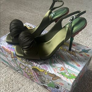 Jeffrey Campbell Olive Satin Heels